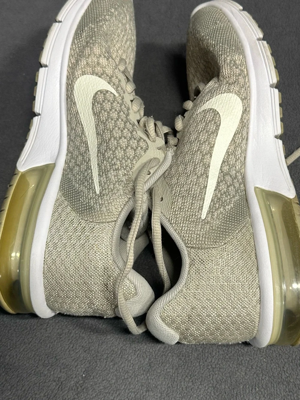 Nike Women's Beige Knit Running Sneakers